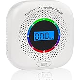 Carbon Monoxide Detectors, Portable CO Alarm Detector with LCD Display and Sound Warning, Replaceable Battery Powered for Home, Travel