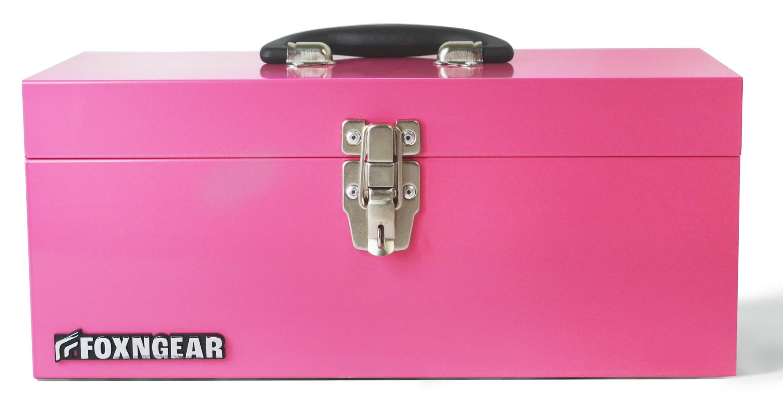 Photo 1 of 16" Portable Steel Heavy-duty Tool Box 18-Gauge with Metal Latch and Handle Pink