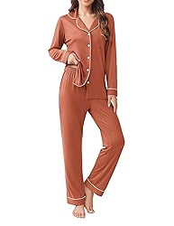 Ekouaer Womens Pajamas Set 2 Piece Button Down