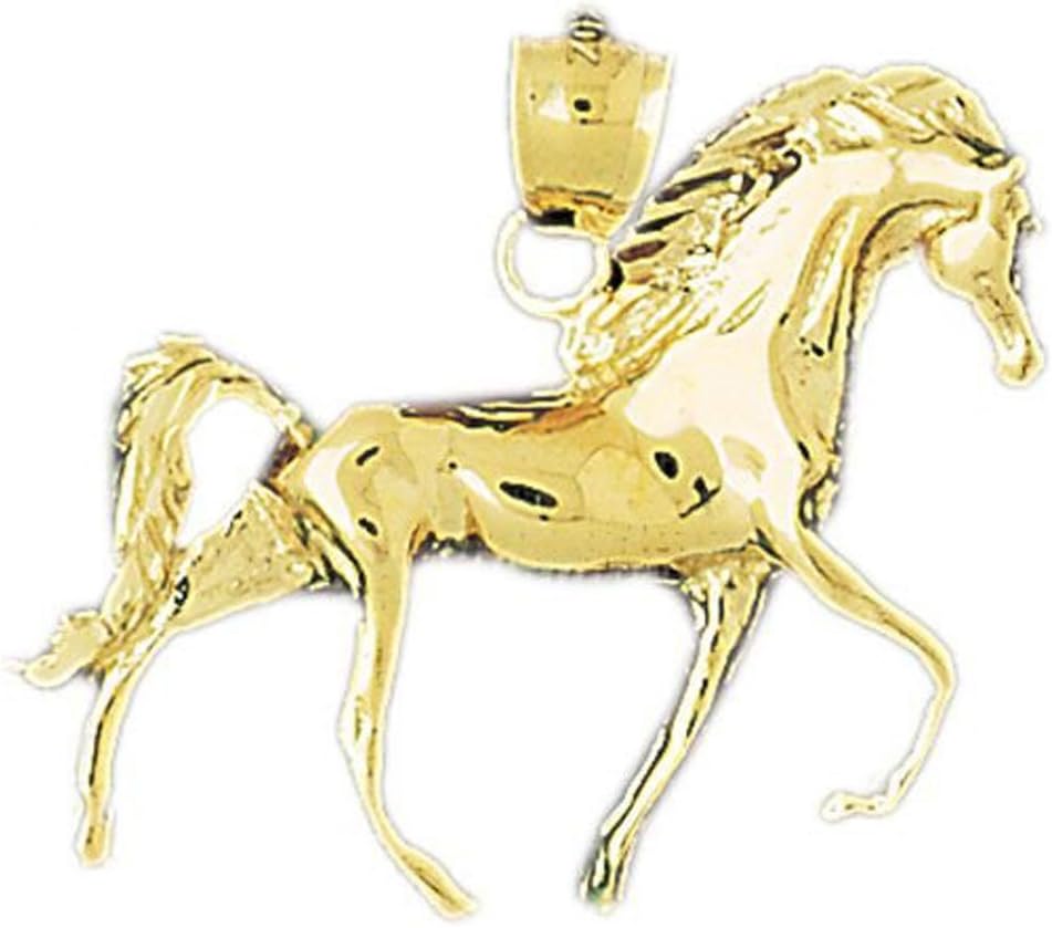 Dazzlers Solid 14 Karats Gold Racing Horse Charm Pendant Available in Three Colors From Jewelsberry