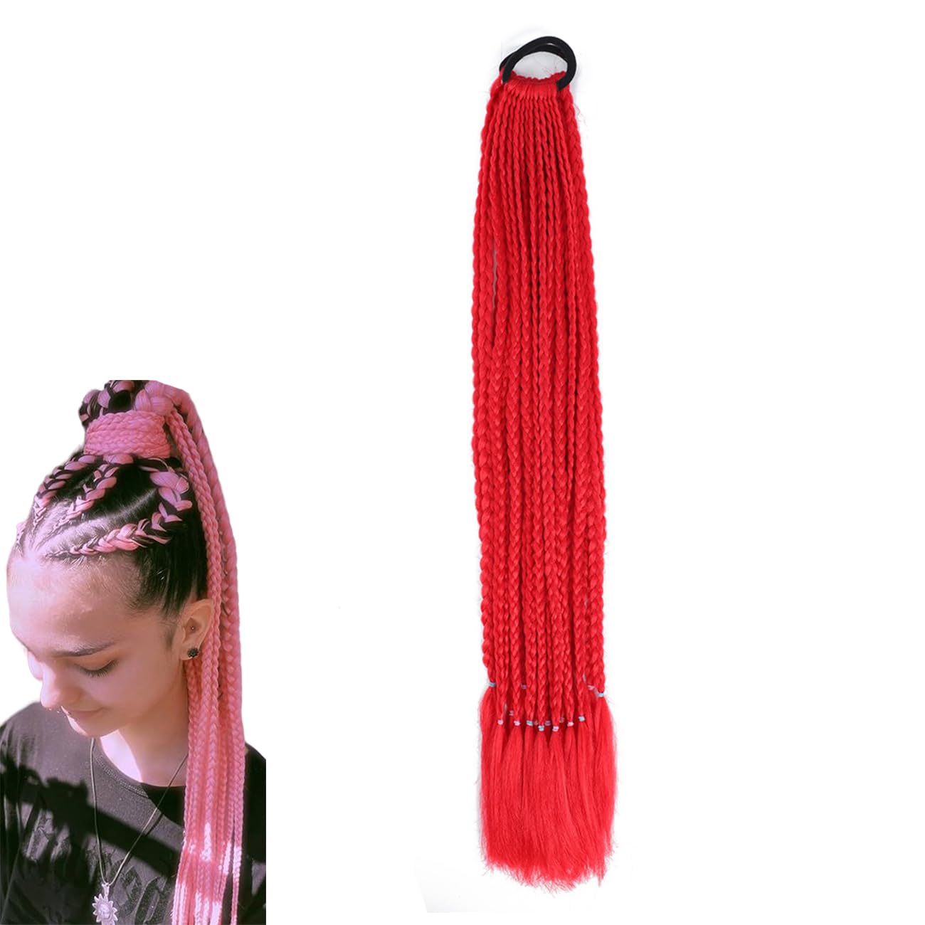 prinfantasy Braiding Hair Extensions Synthetic Braid Red Hair Extensions Curly,BZ130 โ image 1