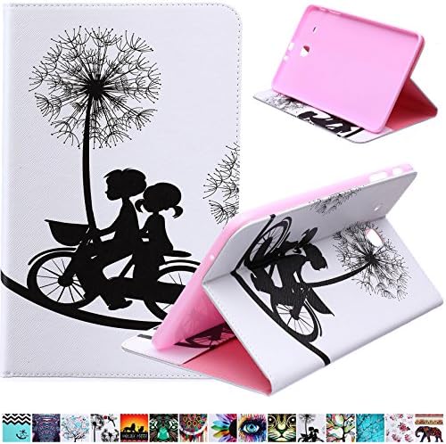 Tab E 9.6 Case-Ucover(TM) Bright Colorful Folio Soft Shell Fashion Design Pattern Smart Stand Magnetic Exclusive for (Samsung Galaxy Tab E 9.6 SM-T560/SM-T561) (Boy and Girl)