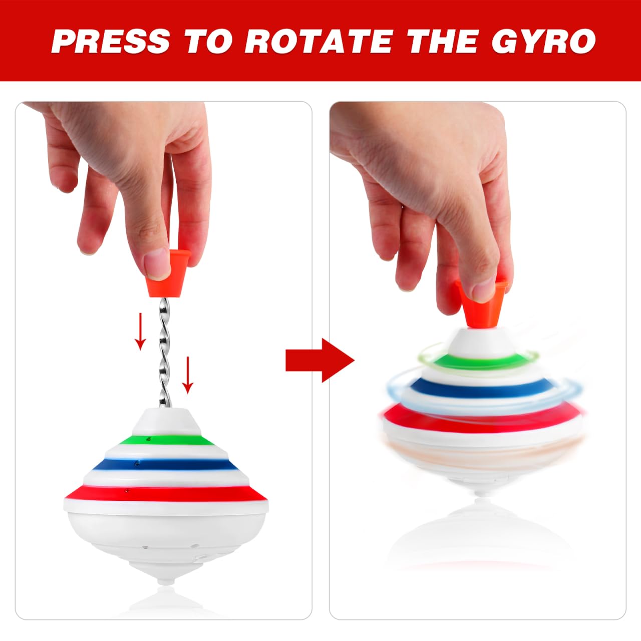 STOBOK Spinning Top Toy with LED and Music Peg-top Hand Spinner Gyro Toy Gift for Kids