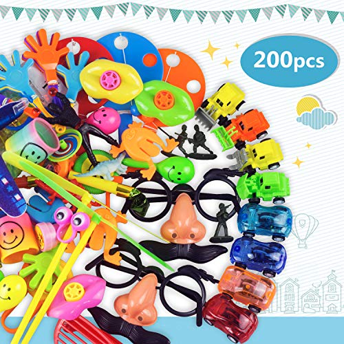200 PCS Party Favors Toy Assortment for Kids,Carnival Prizes and School Classroom Rewards,Pinata Filler Toys for Kids Birthday Party,Bulk Toys Treasure Box for Boys and Girls