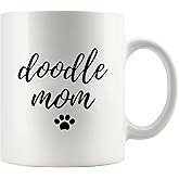 Panvola Doodle Mom For Dog Moms Poodle Lovers Mother's Day Gift Vet Mug Veterinarian Gifts Novelty Ceramic Coffee Cup 11oz White Drinkware (11 oz)