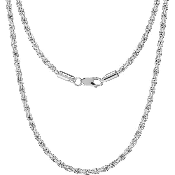 OCHCOH 925 Sterling Silver Clasp 2/2.5/3/4/5mm Rope Chain Necklace