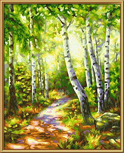 Schipper 609240801 Malen nach Zahlen - Birkenwäldchen - Bilder malen für Erwachsene, inklusive Pinsel und Acrylfarben, 24 x 30 cm – Bild 4