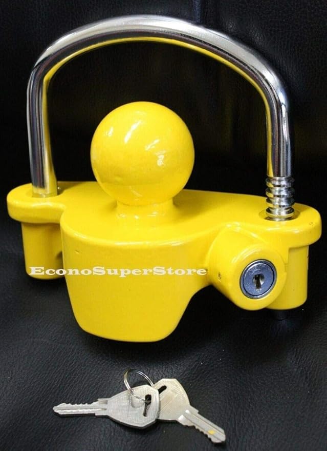 UNIVERSAL TRAILER HITCH BALL COUPLER LOCK OUT TOWING SECURITY LOCKS