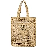 Straw Mesh Crochet Tote Bag for Women - Beach Bag with Woven Design