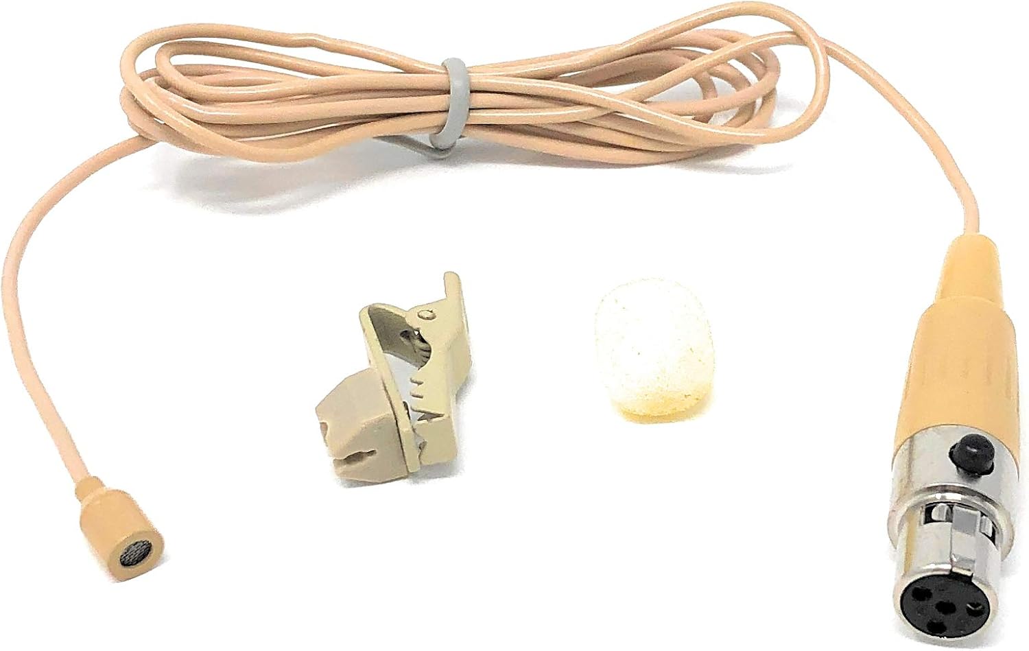 Beige Lavalier Lapel Mic with 4 pin mini XLR TA4F for Shure