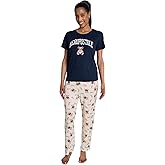 AEROPOSTALE womens Short Sleeve and Logo Waist Pants 2pc Pj