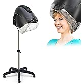 Elitzia Ionic 1000W Professional Hooded Hair Dryer Salon Standard Hair Drying Machine Versatile Styling 8 Mode Operation Heating Device for Home and Salon ET1717B (Black Five Legs