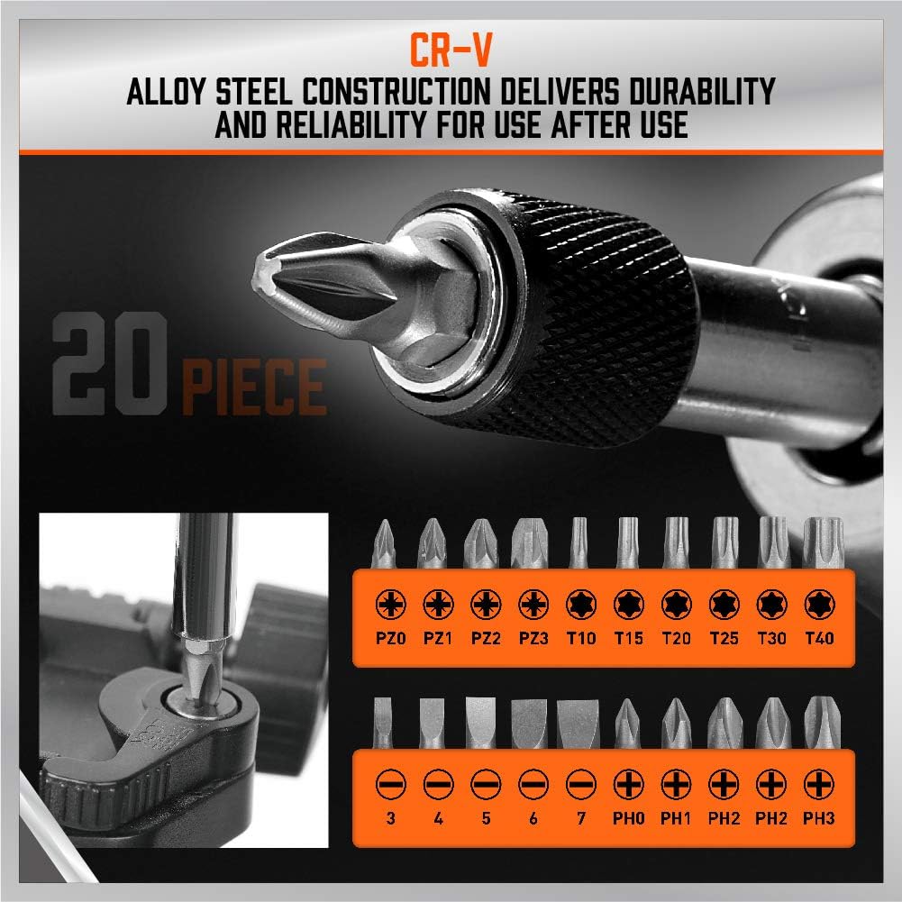 Screwdrivers Set, HORUSDY 33-Piece Magnetic Screwdrivers Set with Case, Includs Phillips, Slotted, Pozidriv, Torx: Home Improvement