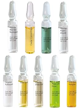 24 TAGES INTENSIV KUR Gesichtspflege 24 Ampullen 10 verschiedene Sorten Ampulle a 2ml Hyaluron Serum Augenfalten Aloe Vera Po