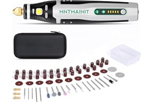 MNT MAINIT Cordless Rotary Tool, 5 Speed USB Charging Rotary Tool Kits with 62 Accessories，Multi-Purpose 4V Variable Power Rotary Tool for Sanding, Cutting Polishing, Drilling, Engraving, DIY Creations. (Black)
