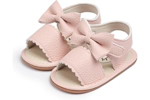 Kannior Infant Boys Girls Sandals Breathable Premium Baby Summer Outdoor Casual Beach Shoes Lightweight Toddler Flower Bowknot Anti Slip Rubber Sole Newborn Prewalker First Crib Shoes
