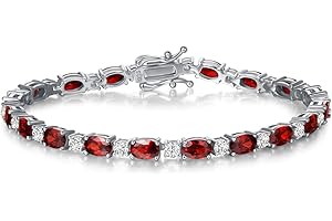 FANCIME Birthstone Bracelets Sterling Silver Tennis Bracelets Charm Fine Jewelry Christmas Gifts for Women 7"