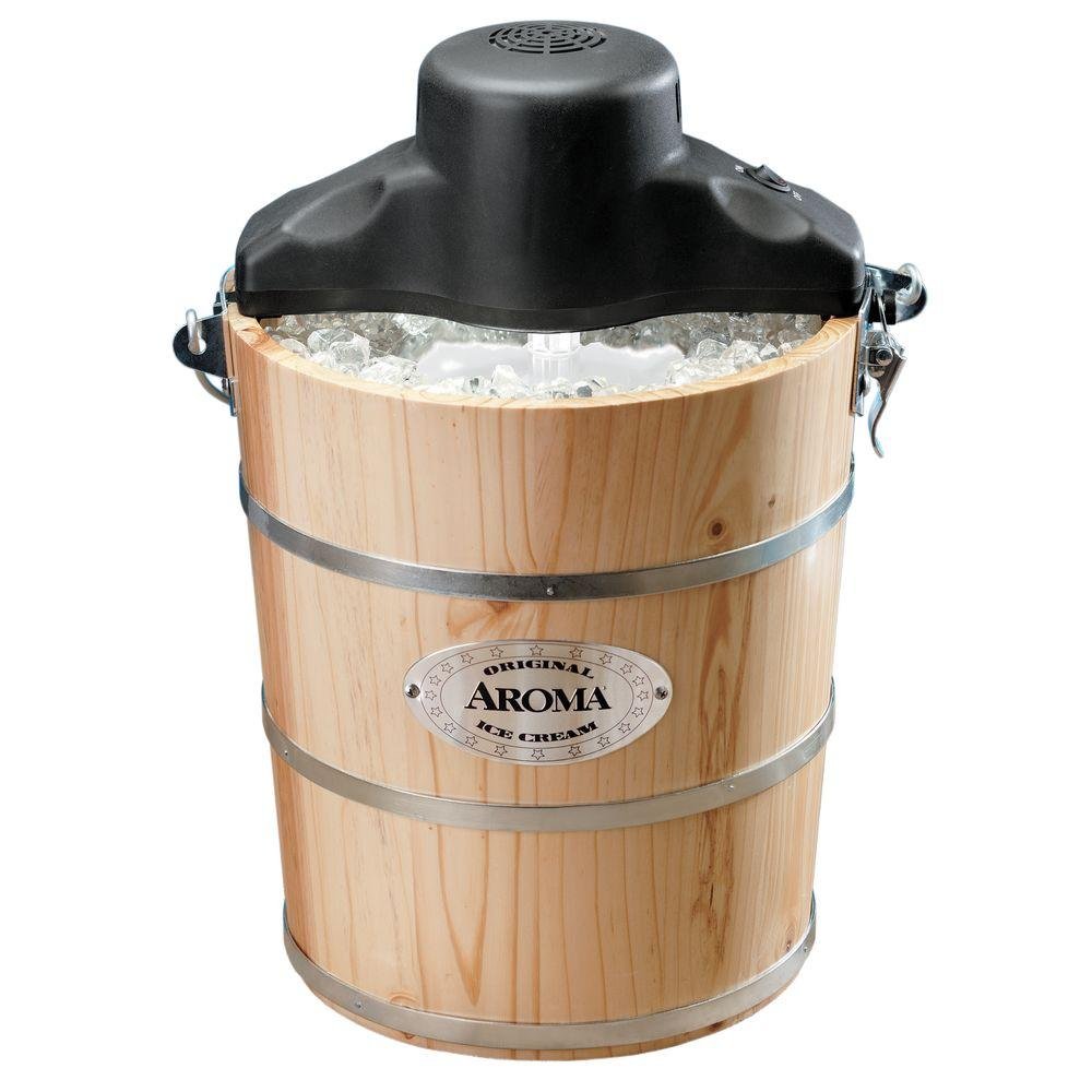 Amazon.com: Aroma Housewares AIC-204EM 4-Quart Wood-Barrel Ice-Cream Maker,  Natural Wood: Kitchen & Dining