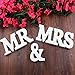DGQ MR and MRS Wooden Letters for Wedding Table Signs - Vintage Style Wooden DIY Decor for Wedding Decoration (3.5-Inch, White)