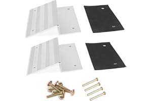 CYEAH Truck Loading Ramp Ends - 12 inch Aluminum Ramps Bracket and Rubber Feet Kit, Tailgate Ramps Kit Ramp Plate Kits for Car, Trucks, Trailer, Driveway, Shed, Lawn Mower