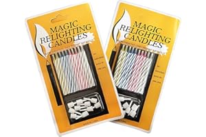 YEETECHING 20PCS Magic Relighting Birthday Candles- Fun Prank Kit for Party Celebration - Cake Tricks and Decoration-for Kids & Fun-Loving Adults