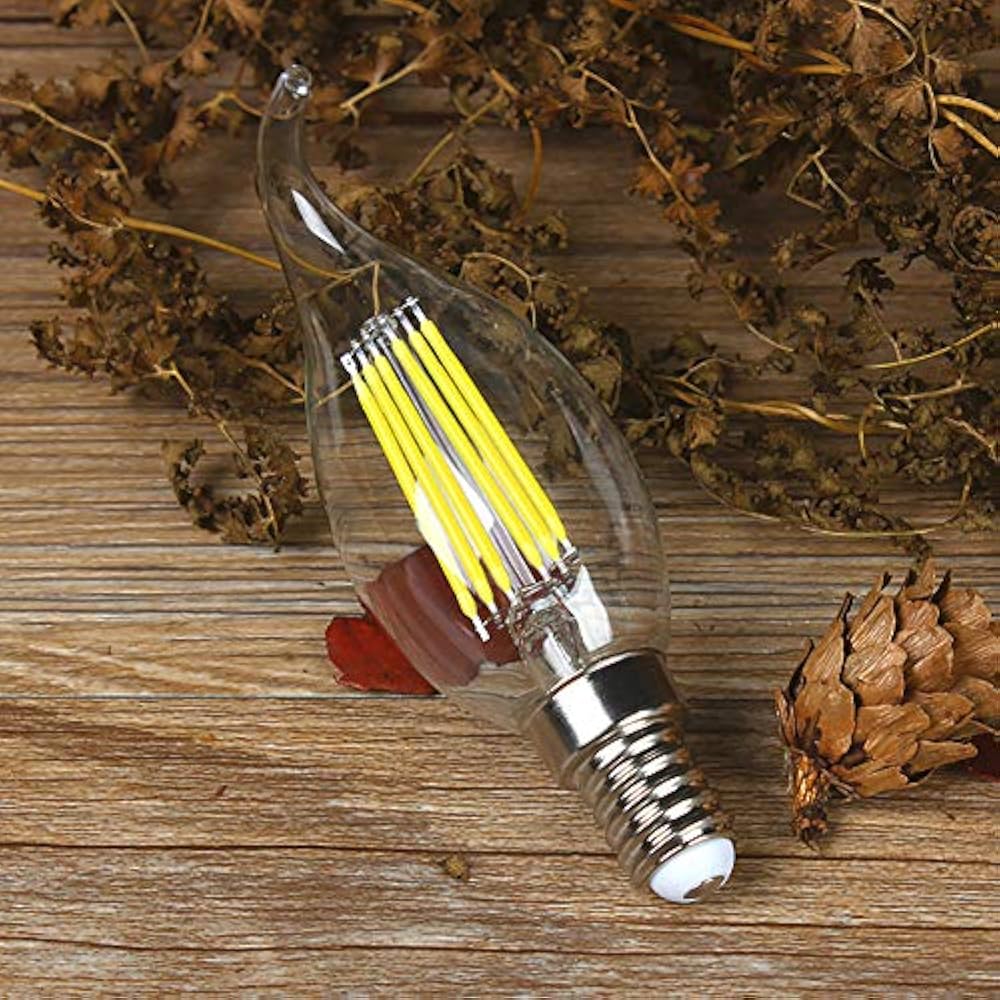 Dimmable Candelabra LED Bulb, 60W Equivalent E12 Base Candle Bulbs, C35