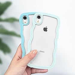 Anuck for iPhone XR Case Wavy Edge Clear Back