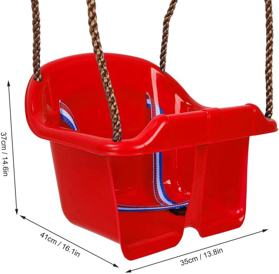 Cikonielf Asiento de plástico para columpio columpio de jardín con cuerda ajustable para