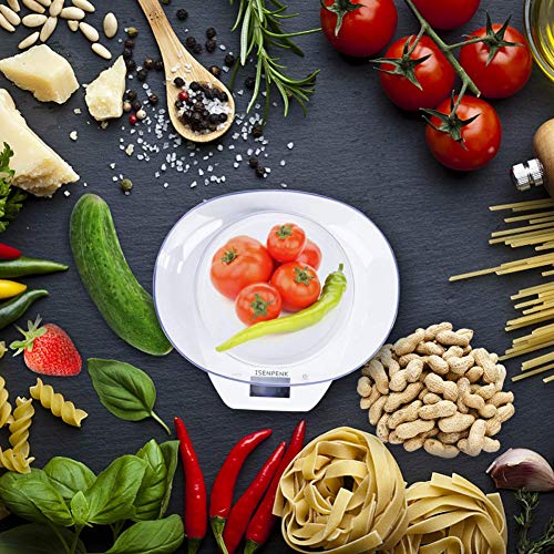 Food Scale with Bowl, WISREMT 5000g/1g Precise Graduation Multifunction Digital Kitchen Scale for Baking and Cooking, White/Batteries Included (Ship from USA)