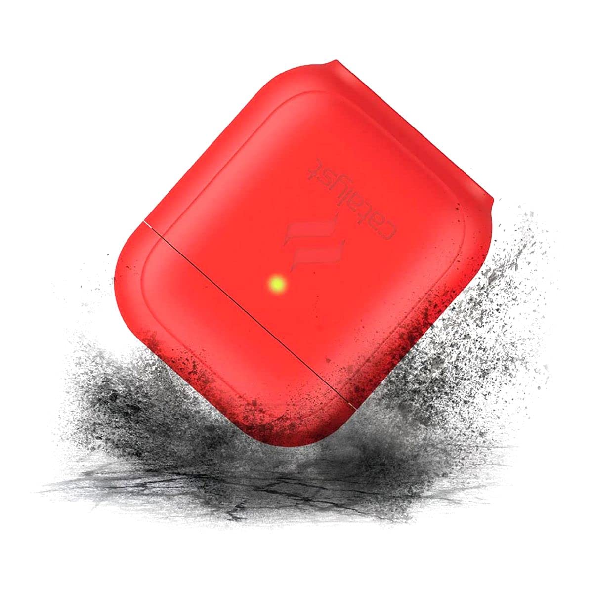 Standing Case for AirPods 1 & 2 by Catalyst - Premium Silicone Case for AirPods, Charging Light visible, Extra Grippy High Gloss Surface Finish - Flame Red