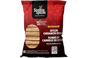 Sizzling Spices Premium Ceylon Cinnamon Quills – 100% Natural & Aromatic, Authentic Sri Lankan Cinnamon, 50g (50g)