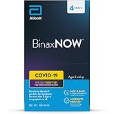 BinaxNOW COVID-19 Antigen Self Test, 1 Pack, 4 Tests Total, COVID Test With 15-Minute Results Without Sending to a Lab, Easy to Use at Home