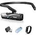 ORDRO EP8 4K Camcorder 60FPS Vlog Hands Free Wearable Camera, Head-Mounted Video Camera for Vlog, Auto Focus, Wi-Fi APP Control, 2-Axis Gimbal Stabilizer with Fast Charger & Remote Control