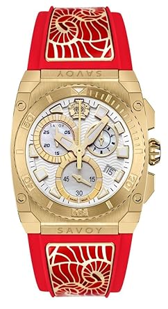 Swiss Made Icon Light Chronograph Gold Red Dial Female Watch -C3308E01HRJ21