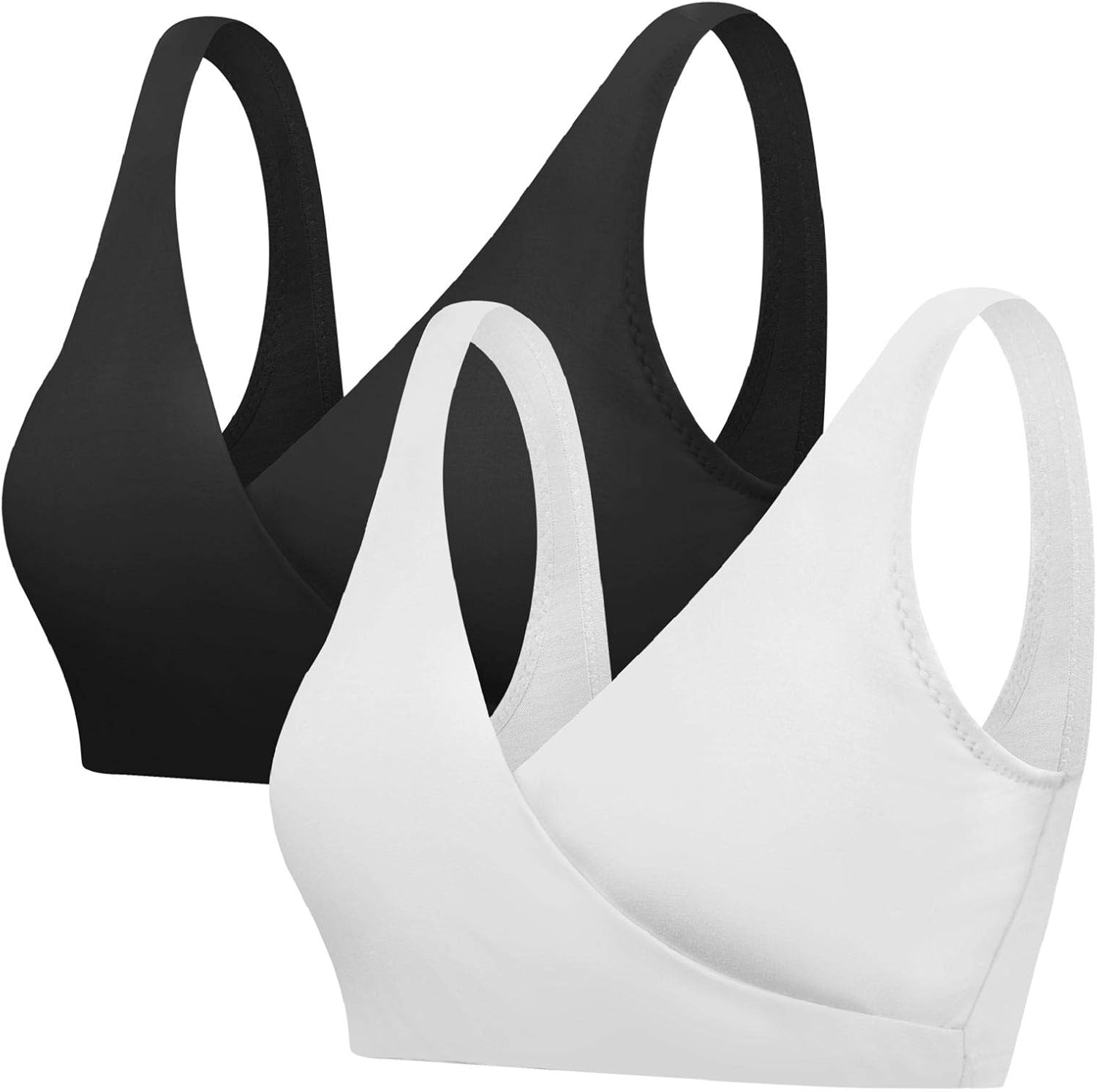 CMTOP Women's No Underwire Pregnancy Cotton Front Cross Design Everyday