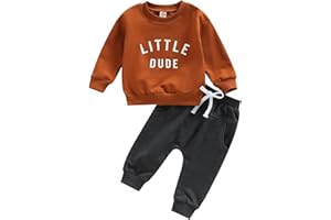 Sprifallbaby Toddler Newborn Baby Boy Outfit Bro Long Sleeve Sweatshirts Pants Clothes Set Infant Boys Fall Winter 2PCS