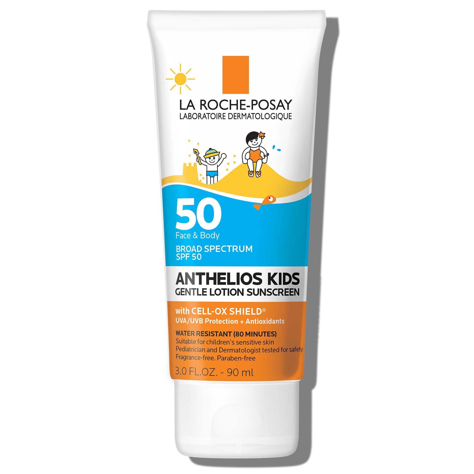 Photo 1 of La Roche-Posay Anthelios Kids Gentle Lotion Sunscreen SPF 50, Broad Spectrum SPF + Antioxidants, Sunscreen For Kids, Octinoxate & Oxybenzone-Free, Pediatrician Tested, Non Comedogenic, Oil Free