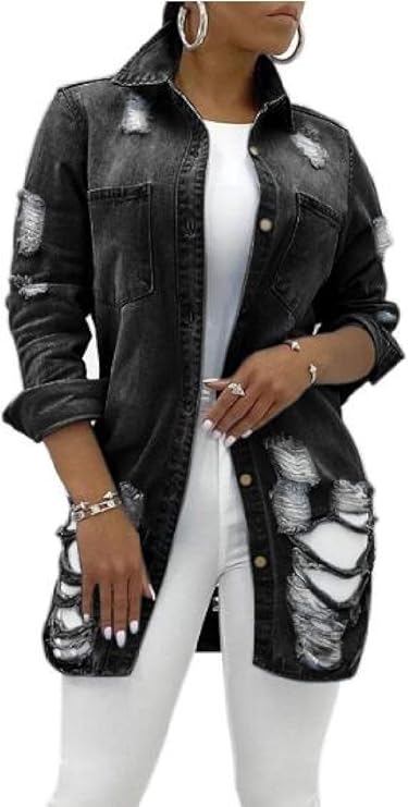black denim trench coat