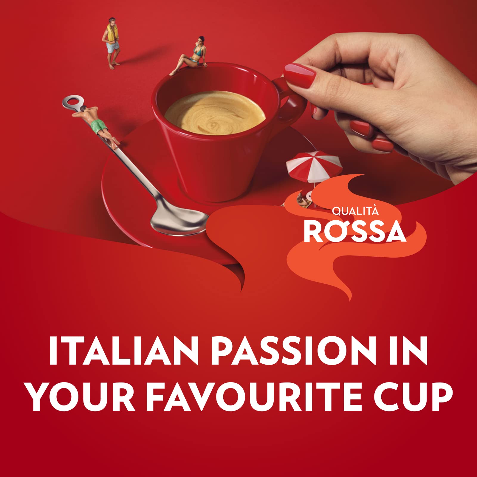 Lavazza, Qualità Rossa, Arabica & Robusta Kaffeebohnen, mit Aromanoten von Schokolade und Trockenfrüchten, Intensität 5/10, Mittlere Röstung, 1 Kg 2