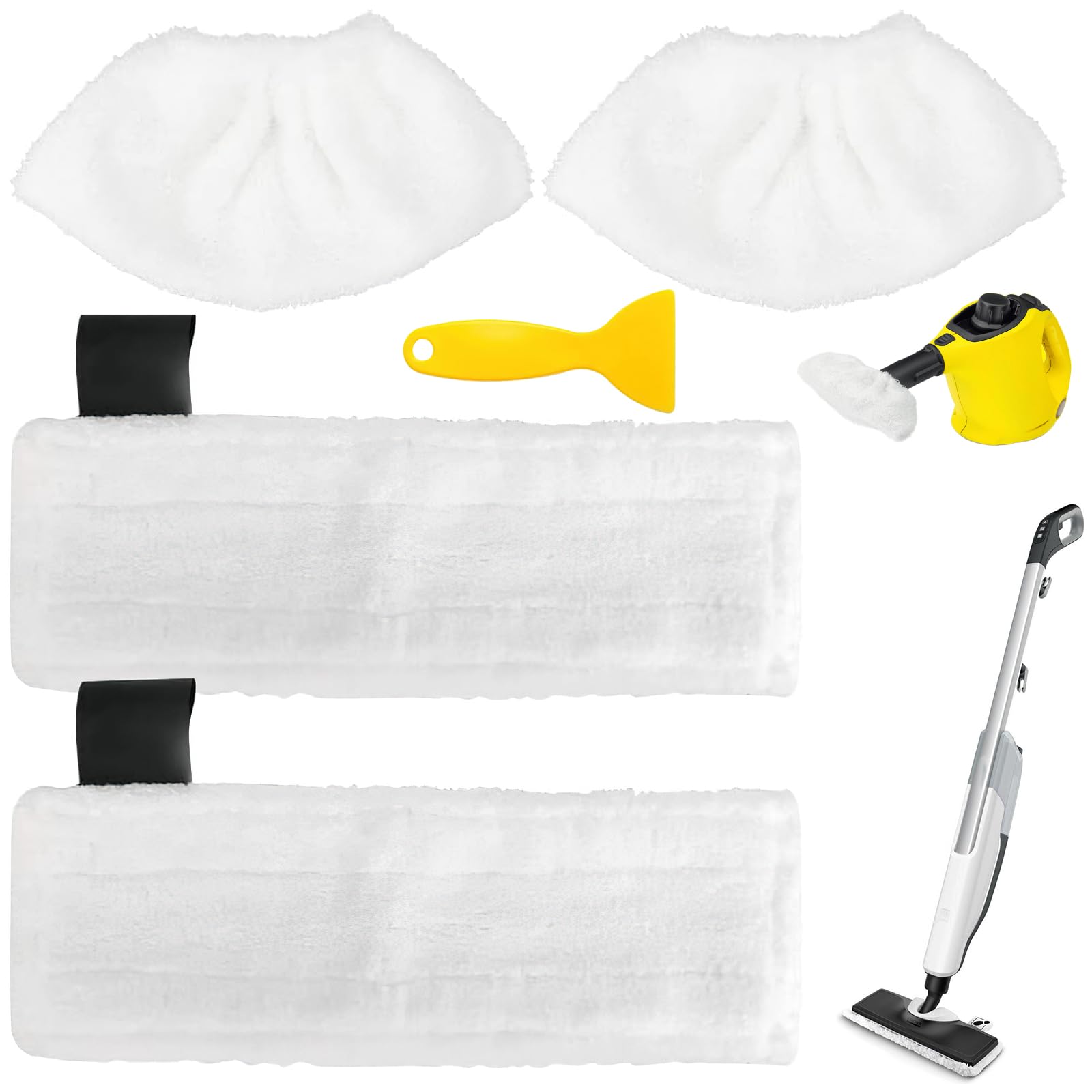 YPLonon 4Pcs Karcher Steam Cleaner Pads Microfibre Cloth Cover Pads for Floor & Hand Steamer Karcher Replacement Floor Cloths Compatible with Karcher Easyfix SC1 SC2 SC3 SC4 SC5