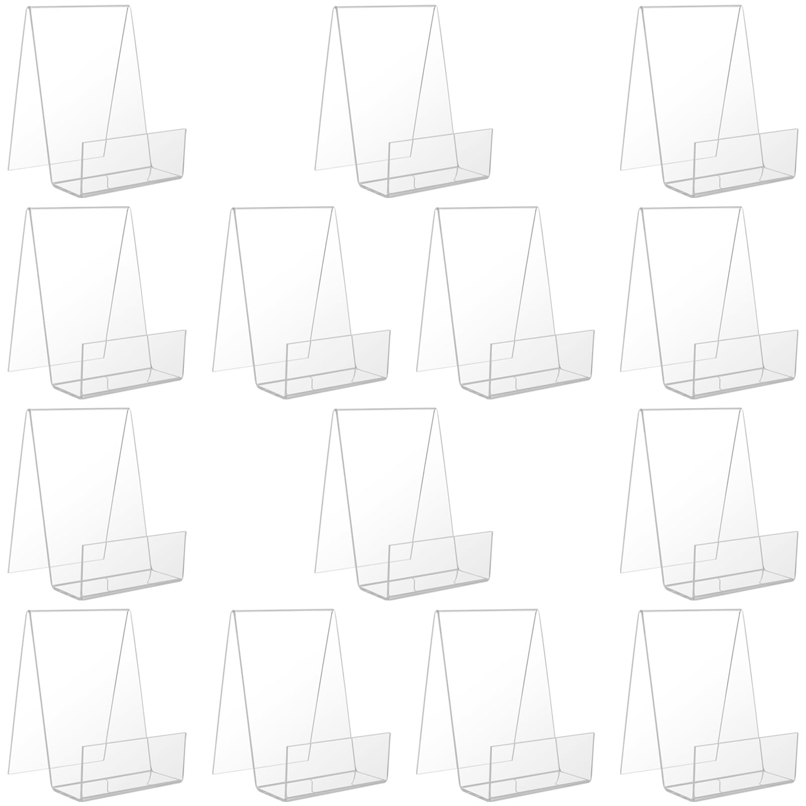 MUKLEI 14 PCS Clear Acrylic Book Stands for Home, Bookstore, Library, Coffee Shop