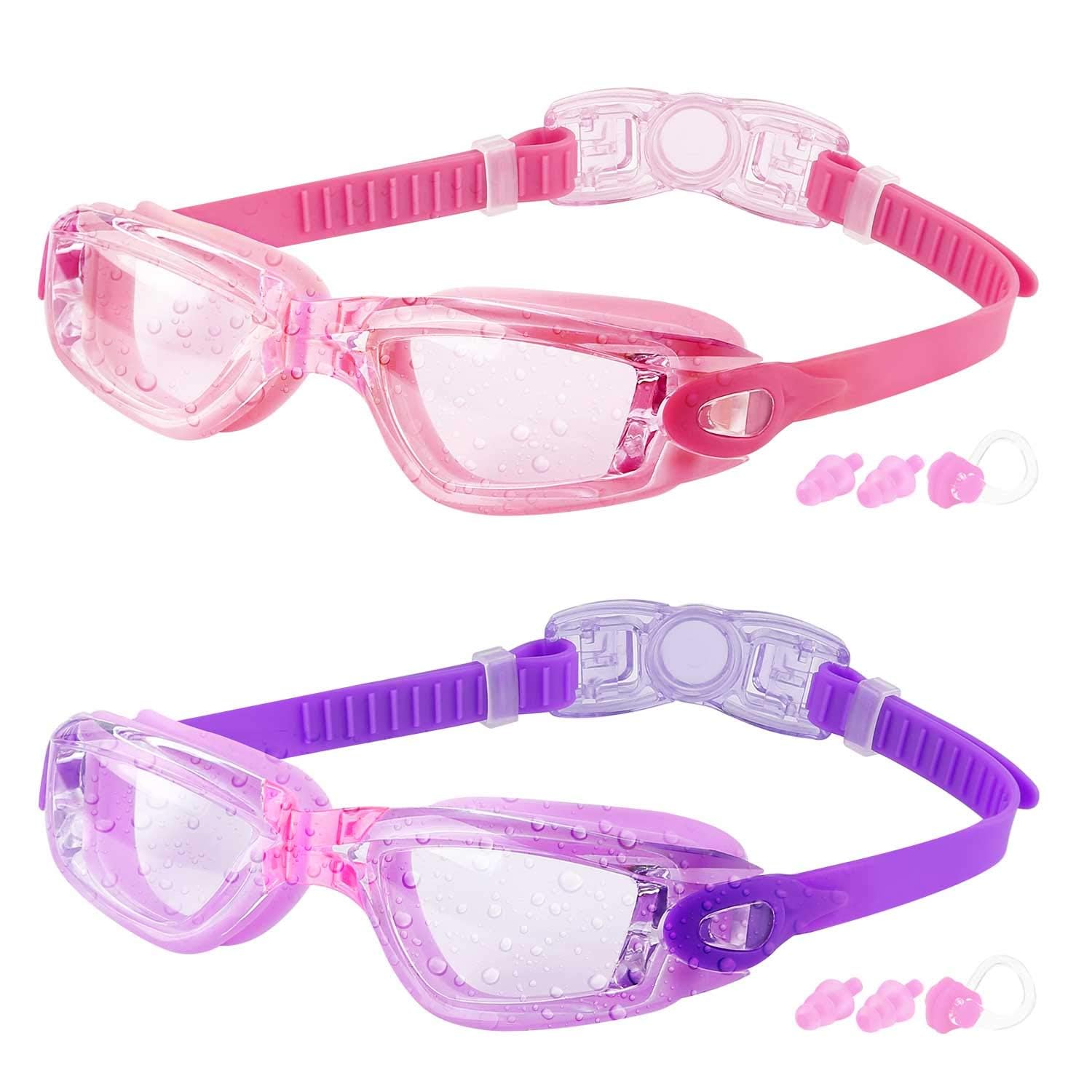 COOLOO Kids Swimming Goggles, 2 Packs Crystal Clear Swim Goggles for Kids, Children, Boys, Girls, and Teens Age 3-16, Anti-Fog, Waterproof, No Leaking — image 1