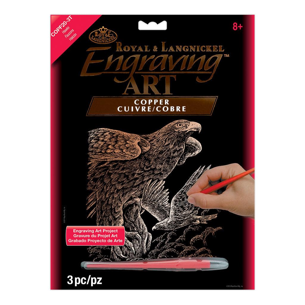 Royal & Langnickel Copper Engraving Art A4 Size Hawks Designed Painting Set