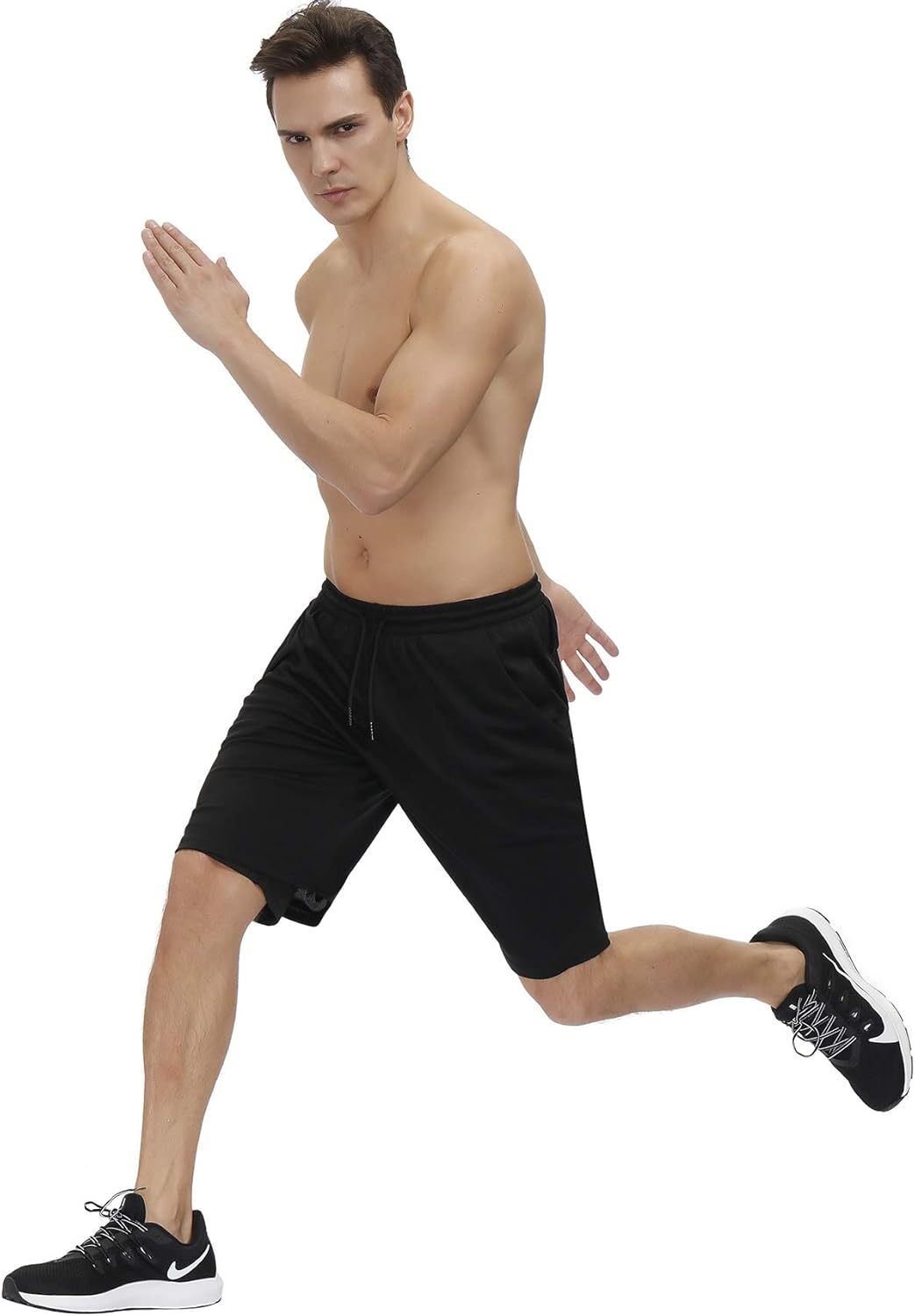 bonim Mens 2 in 1 Running Shorts, Quick Dry Workout Athletic Shorts with Pocket & Towel Loop: Clothing