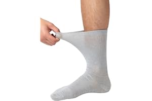 Prairie Comfort Co Premium Bamboo Diabetic Crew Socks - 70% Bamboo Viscose, Extra Wide Non-Binding, Seamless Toe, Cushioned S