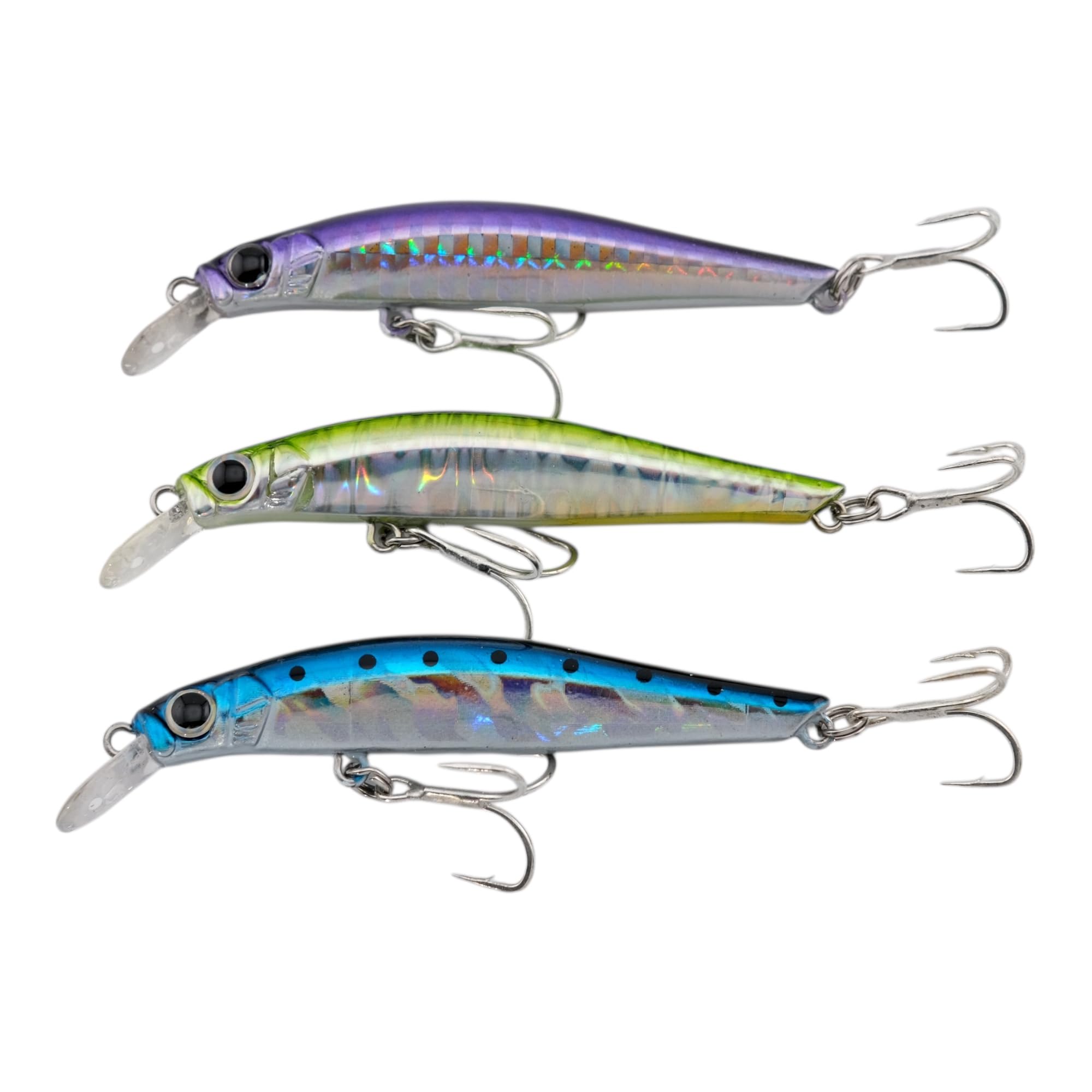 momolures - ULTIMA ARTIST SWIMMER 70mm 80mm Sinking Minnow for Bass, Seabass, Pike, Trout, Salmon lure fishing (70mm - 3pcs Assort #02)