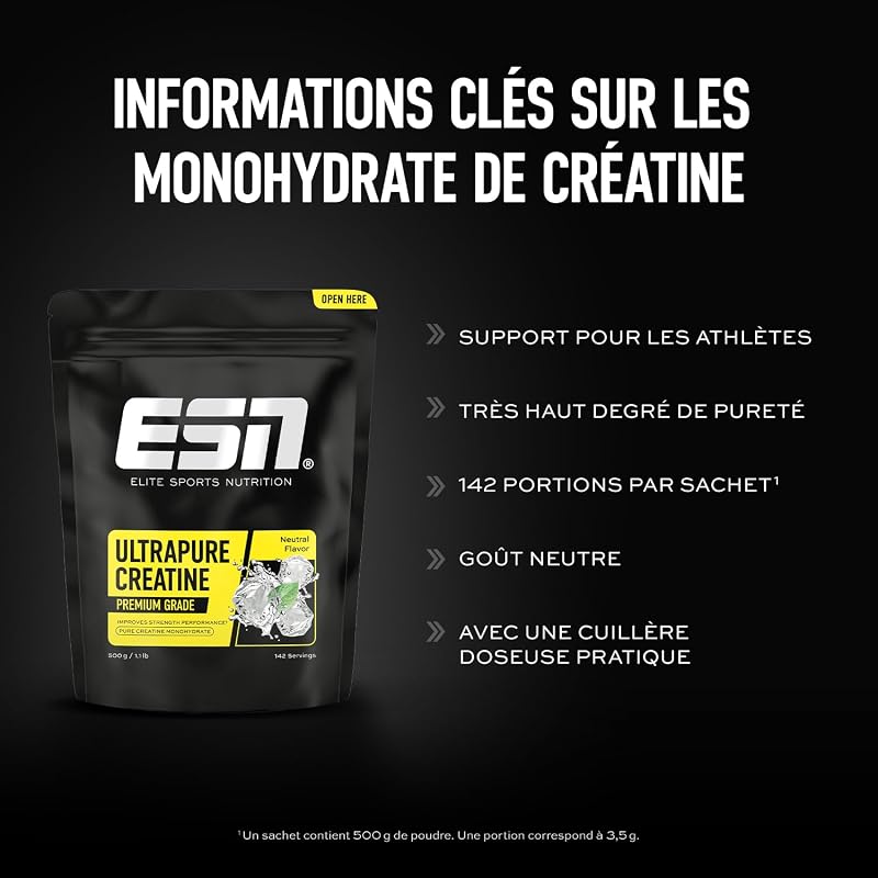 Ultrapure Créatine Monohydrate, 500 g, neutre