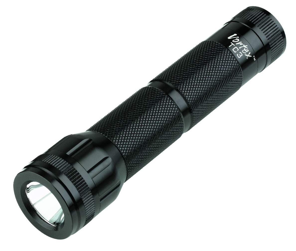 Vortex TC3 High Power LED End Cap Switch High Brightness Momentary Function Police Patrol Easy Carry Easy Operated Lithium Dry Cell Hard Anodized Flashlight
