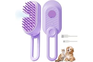 GENERIC 3 in 1 Cat Steam Brush for Shedding & Grooming with Foldable Handle Pet Spray Hair Removal Comb Spritz Defur Comb for Cats Water Brush for Long & Short Haired Pets
