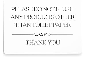GLOBE ROCKET Do Not Flush Toilet Sign (White Acrylic 5 x 3.5 in) - Do Not Flush Anything Except Toilet Paper Sign - Bathroom Signs for Business - Airbnb Signs